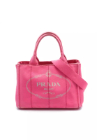 Prada 二奢 Pre-loved Prada CANAPA Kanapa Handbag tote bag canvas Pink purple 2WAY