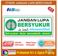 Stiker jangan lupa bersyukur peringatan semangat ibadah muslim sticker sabar menambah nikmat