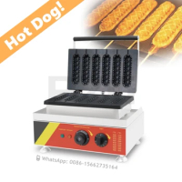 6 Pieces Crispy Corn Hot Dog Waffle Maker Non-Stick French Muffin Sausage Machine Commercial Electric Waffle Dog Baker