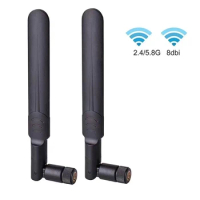 New 2.4g/5.8g Dual Band Antenna 6dbi Omnidirectional High Gain Wireless WiFi Router Feather Sfoldable Glue St
