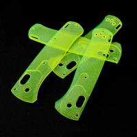 A Pair Green Scales Knife Transparent Acrylic Patch For Benchmade Bugout 535 Folding Tool Handle DIY Replacement Part