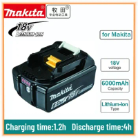 Makita Original Lithium ion Rechargeable Battery 18V 6000mAh 18v 6.0Ah drill Replacement Battery BL1860 BL1830 BL1850 BL1860B