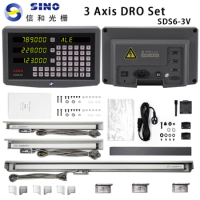 SINO 3 Axis DRO Kits Digital Readout Display With 3pcs Linear Scale Encoder Sensor 70-1020mm For Lathe Milling Drilling Machine