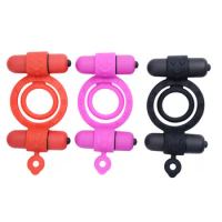 Male Delay Ring Dual Motor Couple Co-Shock Double Headed Locking Cum Ring Penis Binding Ring 18+ Adult Products Male Sex Toys