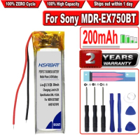 HSABAT 200mAh AHB74370PR Battery for Sony MDR-EX750BT WI-C600N Accumulator 2-wire