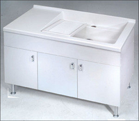 【麗室衛浴】媽媽的好幫手 實心人造石活動式洗衣檯浴櫃組 長120*寬55*高60