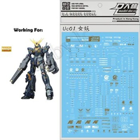 for MG 1/100 RX-0 Unicorn 02 Banshee D.L Model Master Water Slide pre-cut Caution Warning Details Add-on Decal Sticker UC01 Norn