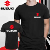 COD เสื้อยืดคอกลมSUZUKI เสื้อยืดผ้าฝ้ายบริสุทธิ์พิมพ์ลายกราฟฟิคลําลองแข่งรถจักรยานยนต์ซูซูกิS-4XLS-5