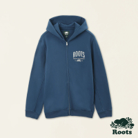 【Roots】Roots 男裝- 休閒生活系列 有機棉刷毛布連帽外套(藍色)