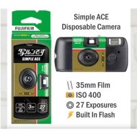 1/3/5pcs Fujifilm SIMPLE ACE ISO 400 35mm Power Flash 27 Photo Exposures Single Use OneTime Use QuickSnap Disposable Film Camera