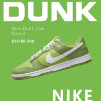 【NIKE 耐吉】休閒鞋 Nike Dunk Low Vivid Green 運動 經典 穿搭 科米蛙 綠色 白色 男鞋(DJ6188-300)