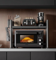 廚房微波爐置物架臺面多功能可伸縮雙層烤箱電飯煲多層收納架家用