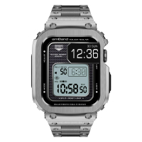 【Amband】Apple Watch 專用保護殼 銀色軍規級全不鏽鋼殼帶(44mm - Apple Watch 6 / SE / 5 / 4)