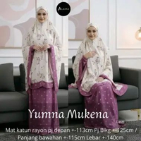 Mukena Yumna Motif Bunga Bahan Katun Rayon Adem & Lembut Dewasa Mahogani