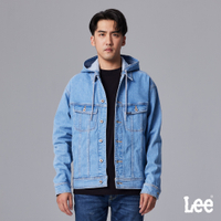 Lee 男款 連帽可拆牛仔外套 中藍洗水