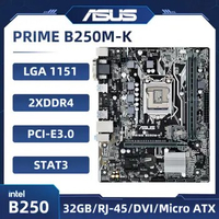 B250 Motherboard ASUS PRIME B250M-K Motherboard 2×DDR4 32GB PCI-E 3.0 M.2 SATA III USB3.0 PCI-E 3.0 VGA Micro ATX For 7th/6th ge