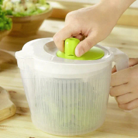 日本製 沙拉蔬果清洗脫水器手搖瀝水籃洗米器1800ml(蔬果脫水器)