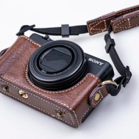 Portable PU Leather Case camera bag For Sony ZV1 ZV-1 Protective Cover shell with Shoulder Strap