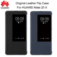 Original Official Huawei Mate 20 X Flip Case Huawei Mate 20 X Leather Case Smart Touch View Window Cover Mate 20X phone Cases