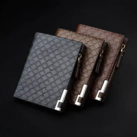 Soft Wallet Mens Luxury Leather Black Brown with Zipper Holder Purse Credit Card ミニウォレット レディース コインケース Badge Holder Card Holder