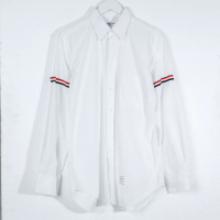 Thom Browne Kemeja THOM BROWNE GROSGRAIN ARMBAND WHITE LONG SHIRT 100% ORIGINAL