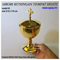 Sibori Kuningan 02 Besar BRASS antik Gelas Piala Sibori ritual Keagamaan Gereja Gelas Hosti wiruk mi