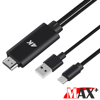 MAX+ Type-c to HDMI可供電 4K高畫質影音轉接線(黑)