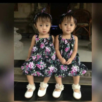 Dress Kutung Harian Anak 1-3 Tahun Bahan Katun Motif Shabby