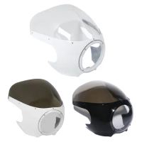 Motorcycle 5 3/4" Cut Out Headlight Fairing Windscreen For Harley Dyna Sportster XL Cafe Racer