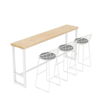 實木吧台桌家用北歐現代長條靠牆窄桌子高腳桌奶茶店酒吧桌椅組合【MJ11988】