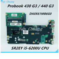 830937-601 830937-001 DA0X61MB6G0 Mainboard For HP ProBook 430 G3 440 G3 Laptop Motherboard With i3 i5 i7 CPU DDR3L 100% Tested