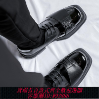 【買它！流行男装】方頭皮鞋男士2024新款休閑商務英倫風異形