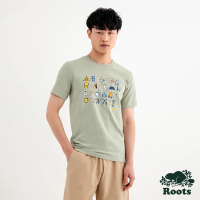 【Roots】Roots 男裝- ALPHABET修身短袖T恤(綠色)