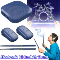 Electronic Virtual Air Drum Drumsticks Pedals Portable Virtual Reality Drum Kit Professional Smart Electronic Drum Set for Begin