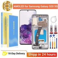 AMOLED for Samsung Galaxy S20 5G Screen Replacement with Frame for Samsung S20 LCD Display Digitizer G980u G981a G981w G981u