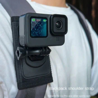 Sports Camera Backpack Clip Suitable for Gopro DJI Insta360 SJCAM EKEN Backpack Fixing Bracket, First Person View Outdoor Vlog