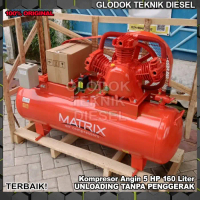 Matrix Kompresor Angin 5 HP 160 Liter + Engine Penggerak Diesel Solar / Dinamo Listrik MTX-3080 Air