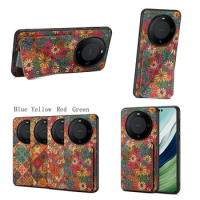 Denior For Honor 100 90 Magic5 Pro Flower Texture Totem Hidden Card Holder 2-in-1 Phone Case