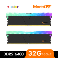 【v-color】MANTA XPRISM RGB DDR5 6400 32GB kit 16GBx2(桌上型超頻記憶體)