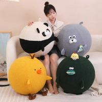 Chubby Round Squishy Crocodile Sea Lion Chicken Panda Yoga Balls Plush Toys Throw Pillow Appliance Appease Gifts for Kids Girls