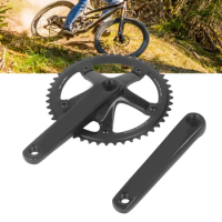 Bicycle Crankset 48T Black Square Taper Aluminum Alloy Bicycle Crankset For Mountain Road Bike Fixed Gear Bicycle