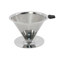 Pour Over Coffee Dripper 316 Stainless Steel Coffee Filter Removable Dripper With Stand Reusable Cone Dripper Cup
