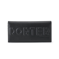 【PORTER INTERNATIONAL】時尚躍動ALPHA真皮長夾(黑)