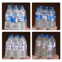 1:12 Resin Mini Simulation Mineral Water Bottle Model Doll House Miniature Kids Gift Toys Home Decoration Accessories