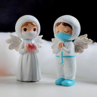 醫護人員玩偶白衣天使情侶小擺件蛋糕裝飾抗疫醫生護士疫情紀念品