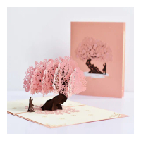 【Paper Play】萬用卡片-3D情人桃花樹立體紙雕造型卡片 告白卡片 情人節卡片(萬用卡片)