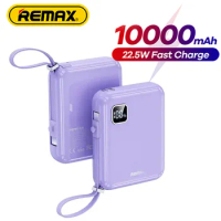 Remax 22.5W Portable Power Bank 10000mAh Fast Charge for Huawei iPhone Xiaomi with USB Type C Cables PD3.0 QC4.0 Mini Powerbank