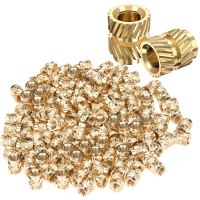 120Pcs M3X5.7-OD4.6 Thread Knurled Brass Threaded Heat Set Heat Resistant Insert Embedment Nut for 3