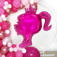 BALON FOIL BARBIE HEAD / Balon Kepala Muka Barbie Dekorasi Pesta Ulang Tahun dan Mainan Anak-anak