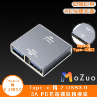 【魔宙】Type-c 轉 2 USB3.0 3A PD充電擴展轉接頭